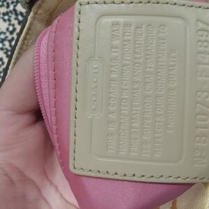 Coach Pink and Tan Shoulder Bag